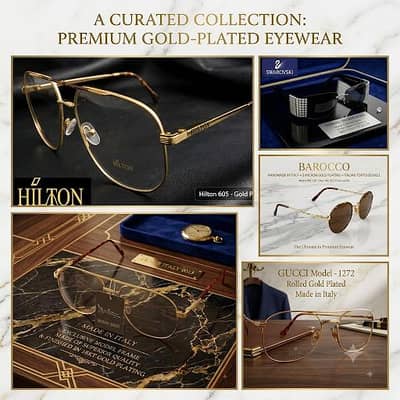 Original Gold Plated Eyewear frame Swarovski Hilton Ray Ban Rayban B&L