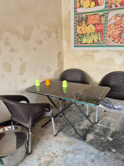 3 Chairs Tables Brand New Juice & Chat Counter