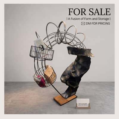 Unique sculpture piece with functional storage baskets