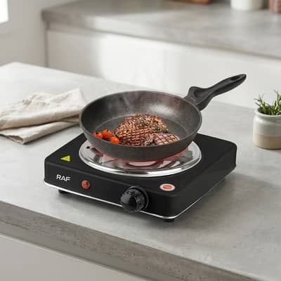 RAF 1000W Single Electric Stove – Portable Adjustable Temperature
