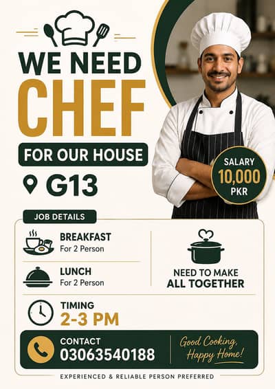 I need cook / chef