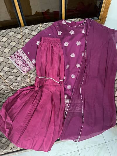 Sohaye Teens Original 3 Piece Net Sharara Suit