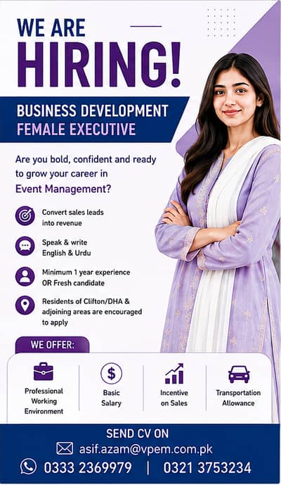 VPEM is Hiring Female Business Development Executive