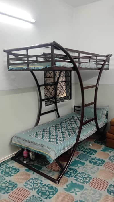 Metal Bunk Bed with 2 Mattresses – Rs. 30,000