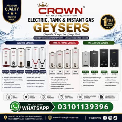 Electric, Tank & Instant Geysers All Models Available In Best Price