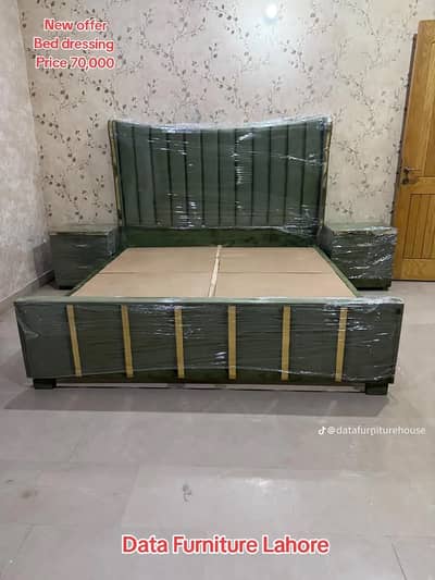 Bed - double bed - poshish bed - bed  with side table and dressing