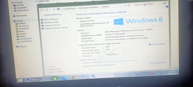 accer laptop windo 8 ha