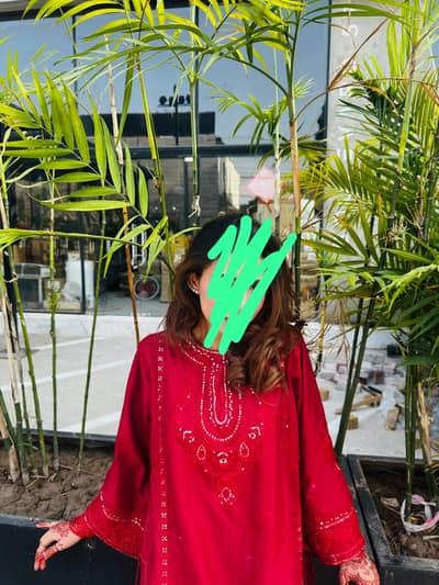 Embroidered kurta and embroidered farshi shalwar