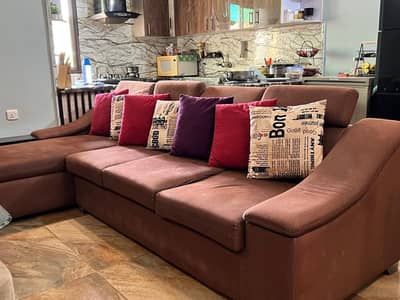L shape sofa with hydraulic headrests
