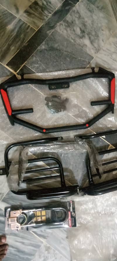 Brand New Suzuki GS 150 Accessories Set - Safeguard + Footrest + Shock