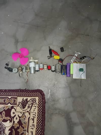 dc motors and batteries  and fan