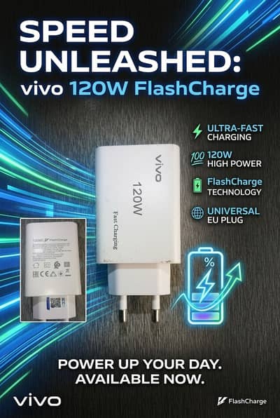 Original vivo 120W FlashCharge Adapter for Sale