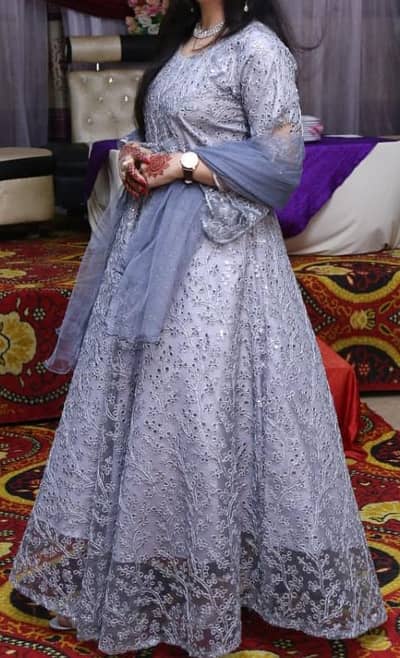 fancy party wear maxi western style frock