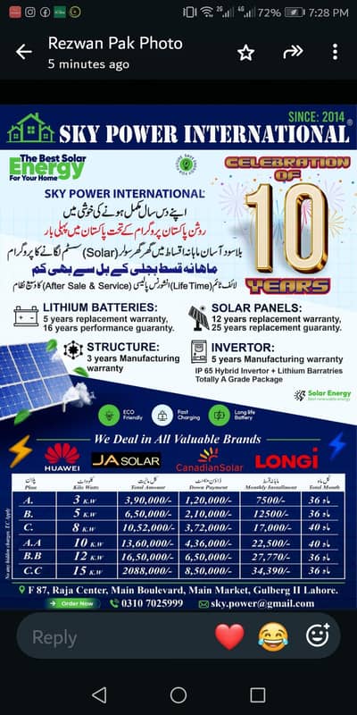 solar system on installments