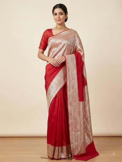 organza saree with blouse
