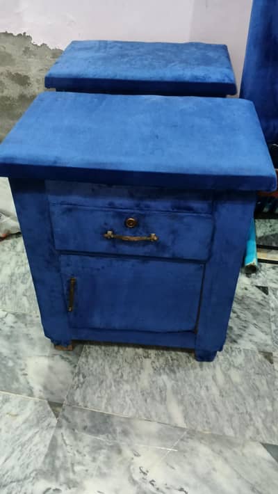 King Size Bed with Side Table and Mattress