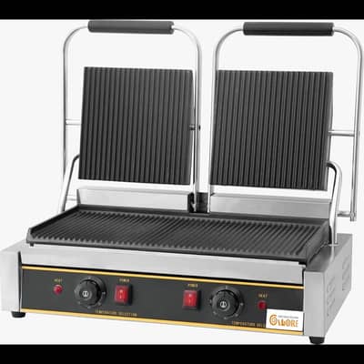 Double Panini Grill Machine | Commercial Sandwich & Burger Grill
