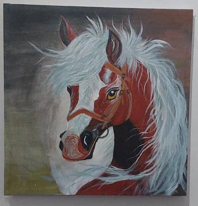 Original Acrylic Horse Painting — 24×24 Inch