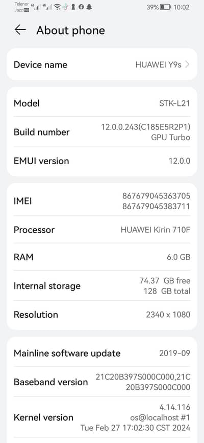 Huawei Y9s