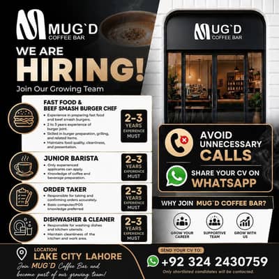 Fast Food & Beef Smash Burger Chef , Barista , Order Taker Jobs