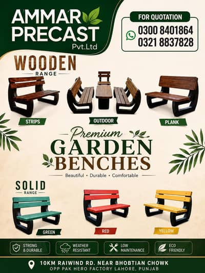 outdoor cement precast garden bench chairs and tables etc. . .