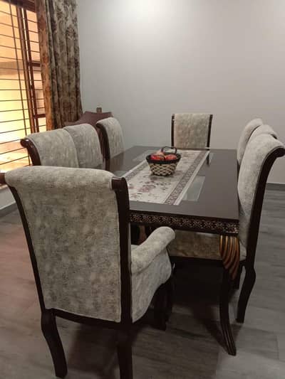 Seater Wooden Dining Table Set – Almost Brand New Description: