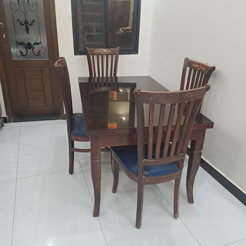 4 chairs dining table set 0