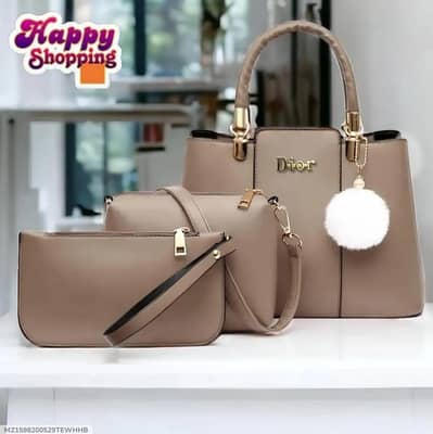 Happy Shopping women,s bags PU Leather 3pcs Handbag set