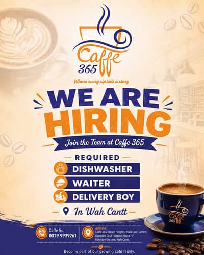Need rider,waiter,helper cheif, cleaner