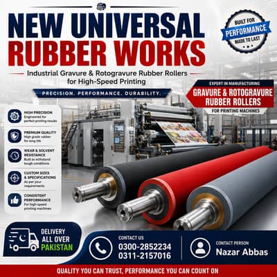 Industrial Gravure & Rotogravure Rubber Rollers for High-Speed Print