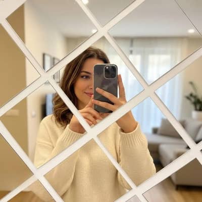  Luxury 3D Acrylic Mirror Wall Decor | 12 Pcs | Gold & Silver 