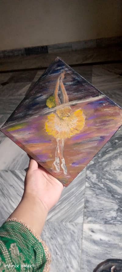 Handmade Acrylic Ballerina painting