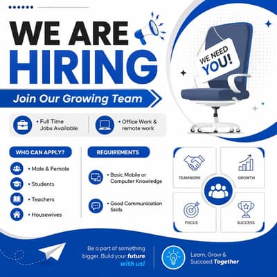 we are hiring male and female for office and online work