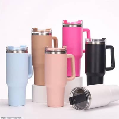 stainless steel 40oz thermos mug with handle