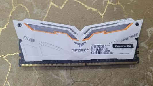 T force 3600Mghz 8Gb Ram White