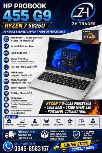  HP ProBook 455 G9 — Ryzen 7 5825U 