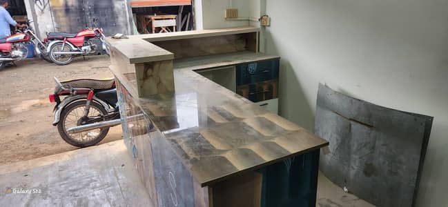Shop racks and counter table