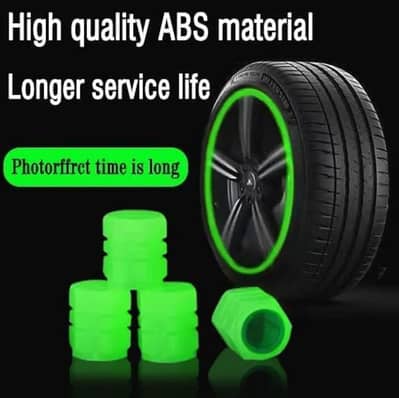 Pack of 4 Luminous Valve Cap For Car Tire - Random Color