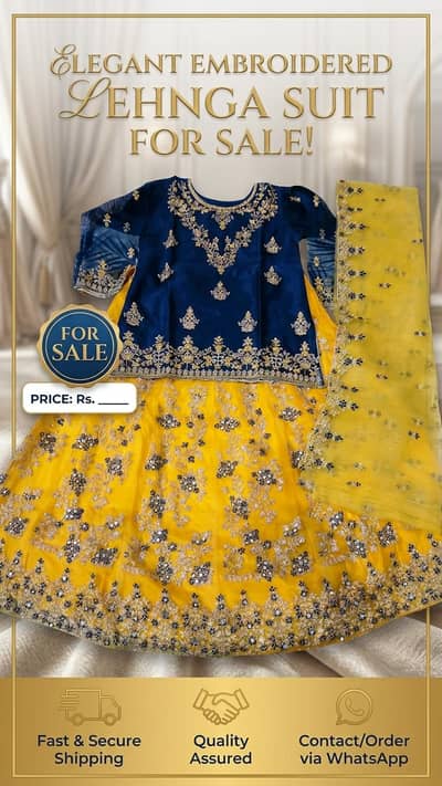 Mehndi Lehenga 3-piece(Stitched)