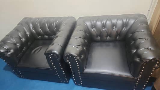 black leather sofa