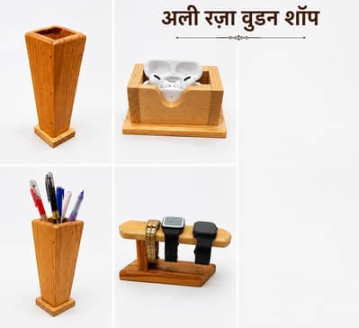 wooden decoration and pencil box and flower box is fully full woof