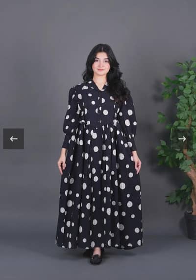 I pc Black polk dot maxi dress by minsa