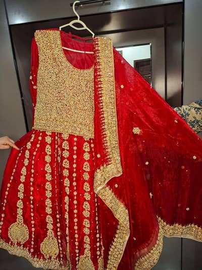 red fresh bridal lehenga