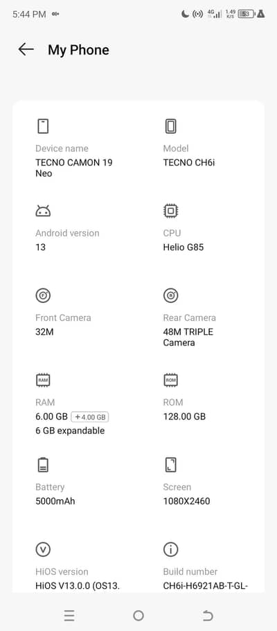 Tecno CAMON 19 Neo