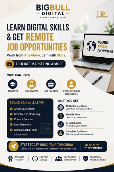DIGITAL SKILLS + REMOTE JOB OPPORTUNITY = HIGH INCOME 