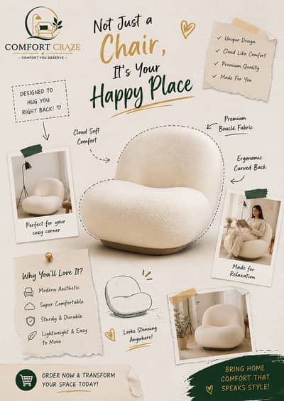 Luxury Accent Chair | Custom Made on Order | Any Design & Color