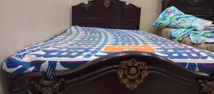 Single chinioti wooden bed with mattress