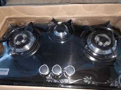 New brand automatic Kenwood 3 Burner Glass Hob / Gas Stove