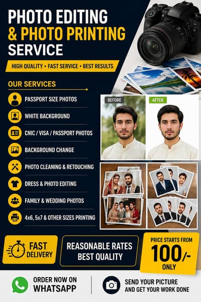  Photo Editing & Photo Printing Service – Passport Size Photos