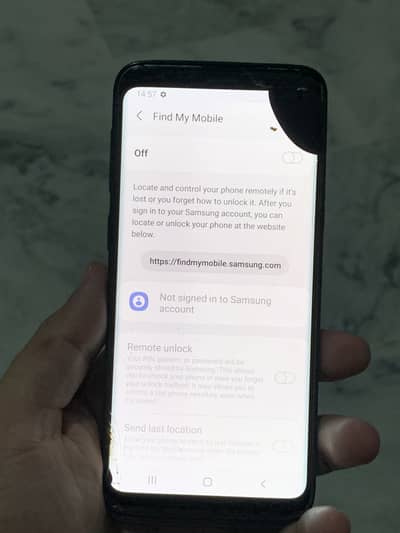 Samsung S9 panel broken
